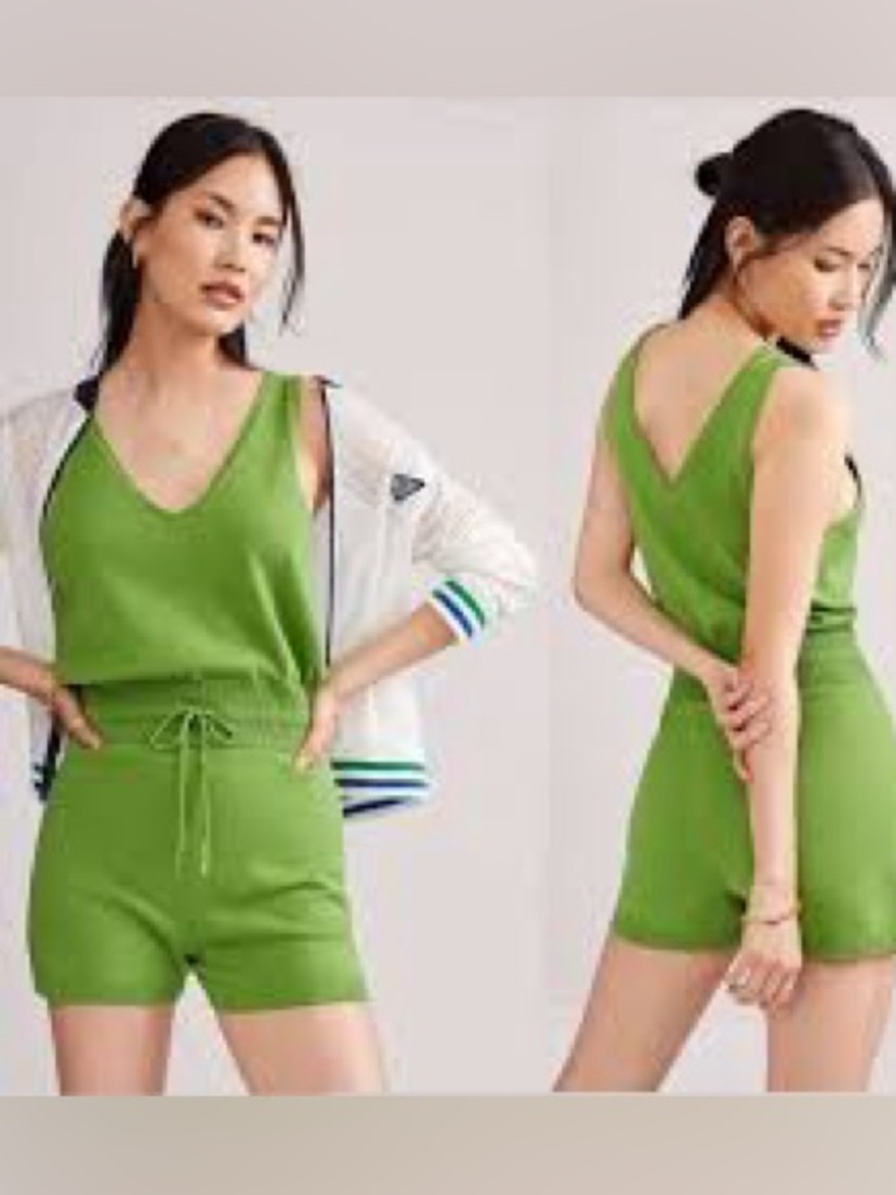 Daily Practice by Anthropologie Romper With V-Neckline, Drawstring Waist